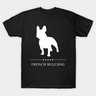 French Bulldog White Silhouette T-Shirt